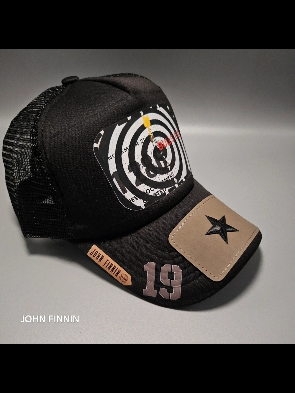 Black Mesh Trucker Cap with Target Patch